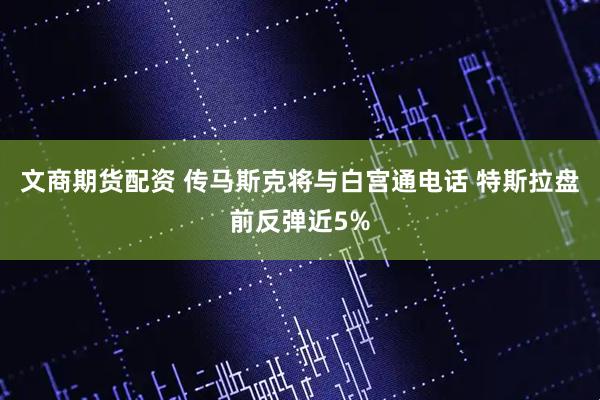 文商期货配资 传马斯克将与白宫通电话 特斯拉盘前反弹近5%