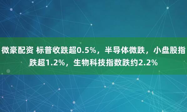 微豪配资 标普收跌超0.5%，半导体微跌，小盘股指跌超1.2%，生物科技指数跌约2.2%
